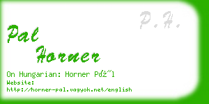 pal horner business card